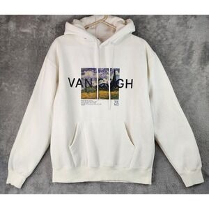 The Met Van Gogh Wheat Field with Cypresses Hoodie Mens Large Cream Art Museum